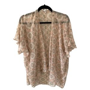 BCBGeneration Sheer Floral Print Kimono Cardigan